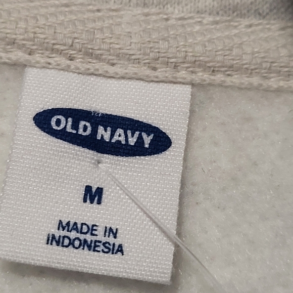 Old Navy Mens Light Gray 1/4 Zip Fleece Lined High Neck Pullover Sweater Size M - Picture 9 of 10